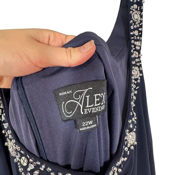 NEW Alex Evenings Women's Matte Jersey Plus Size Dress with Beading Sz. 22W - Picture 4 of 8